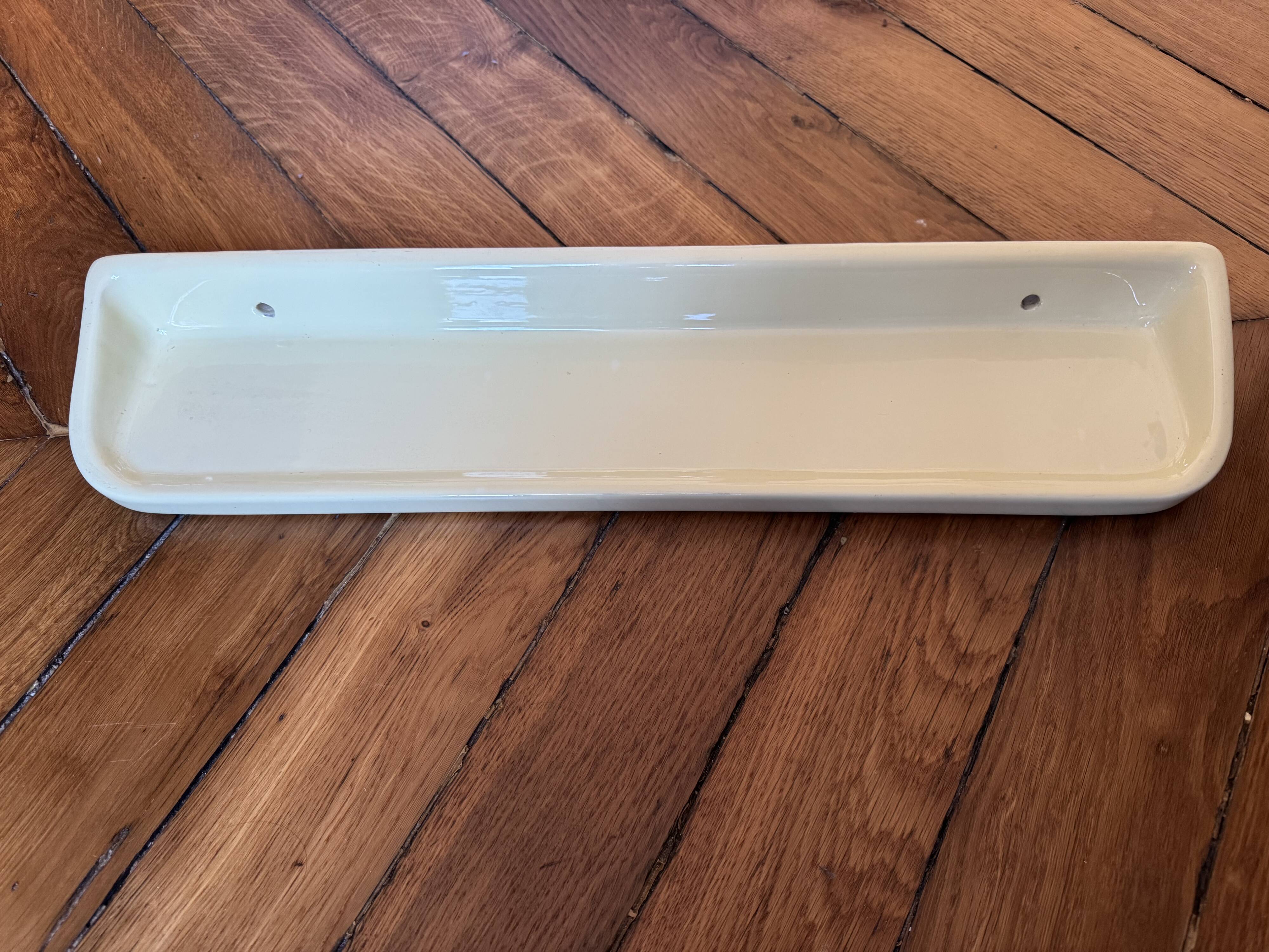 Antique earthenware bathroom wall shelf