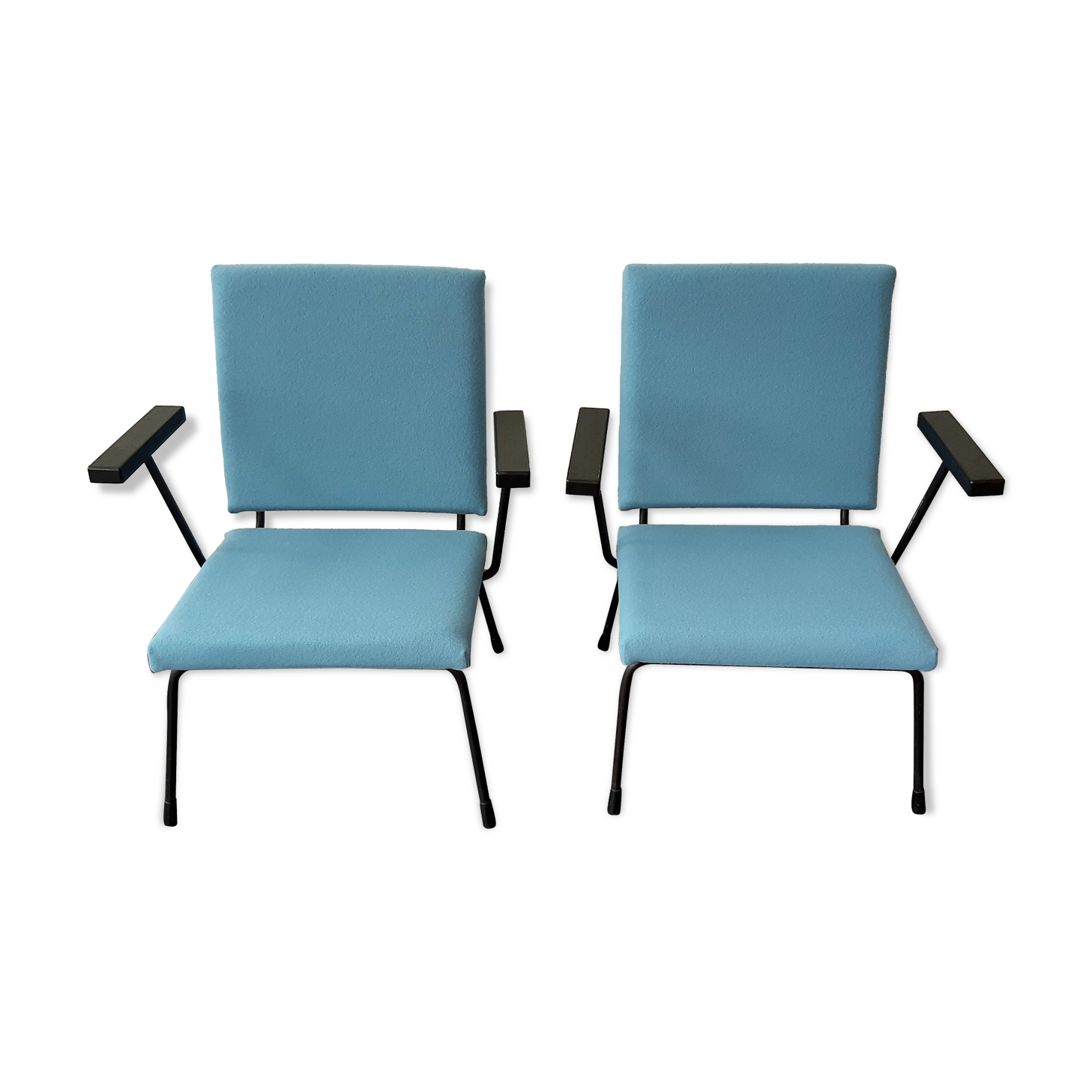 Set of 2 model 415 lounge chairs by Wim Rietveld for Gispen, The Netherlands 1950's