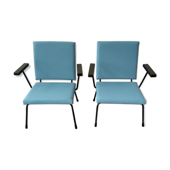 Set of 2 model 415 lounge chairs by Wim Rietveld for Gispen, The Netherlands 1950's