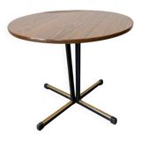 Vintage round side table / side table with black star base