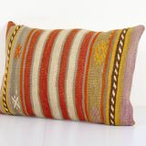 Striped turkish kilim pillow cover