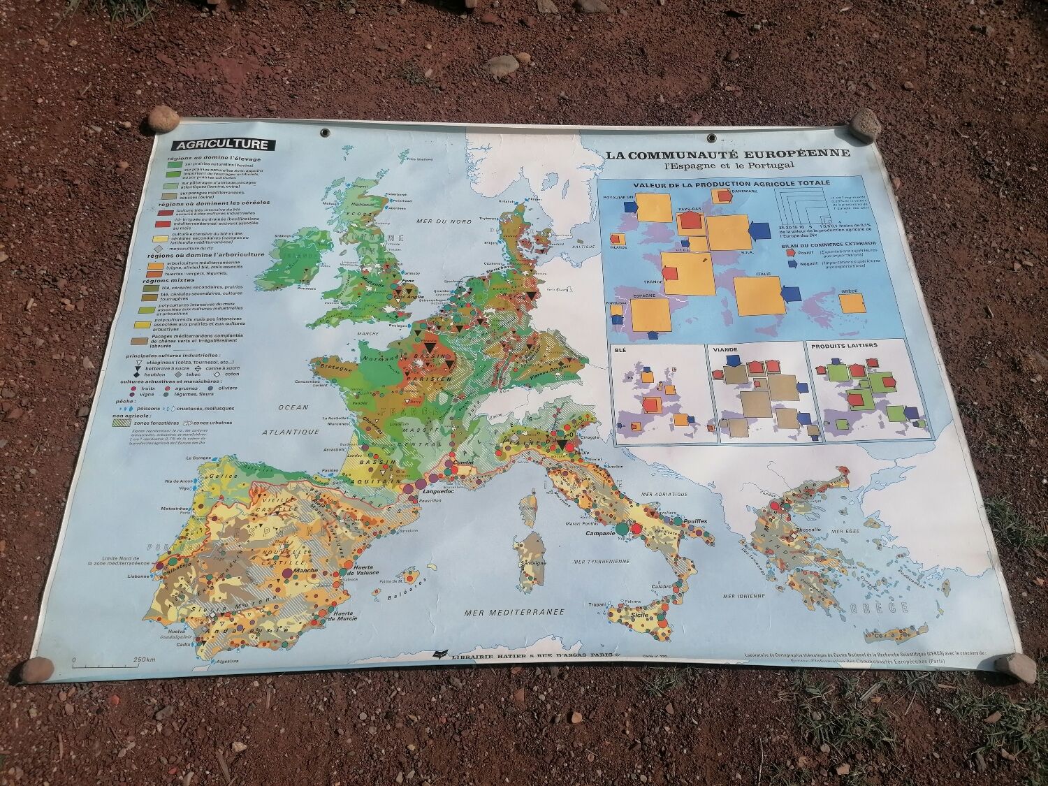 Old big map Hatier: The European community. 154 x 115 cm.