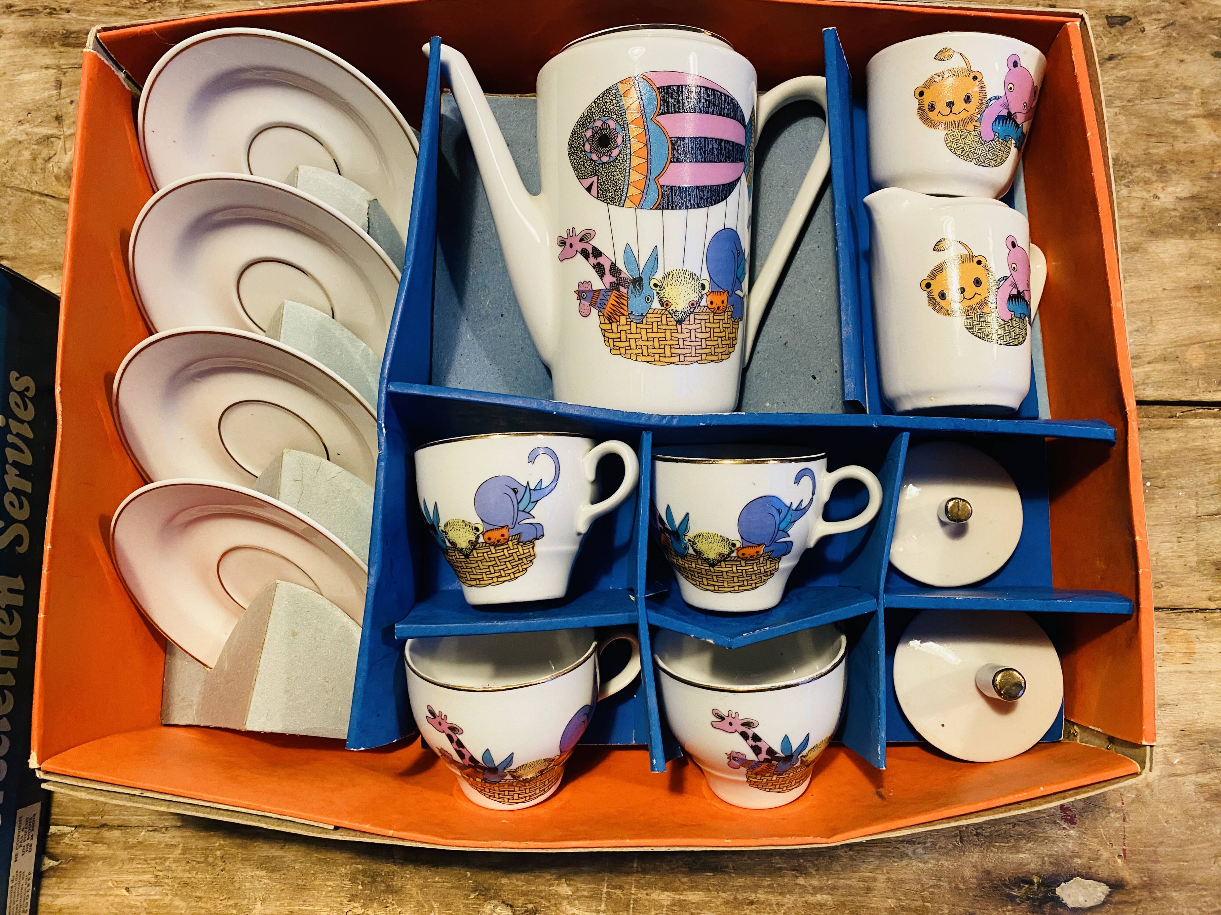 Old vintage porcelain tea set