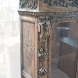 Richly carved solid oak bookcase