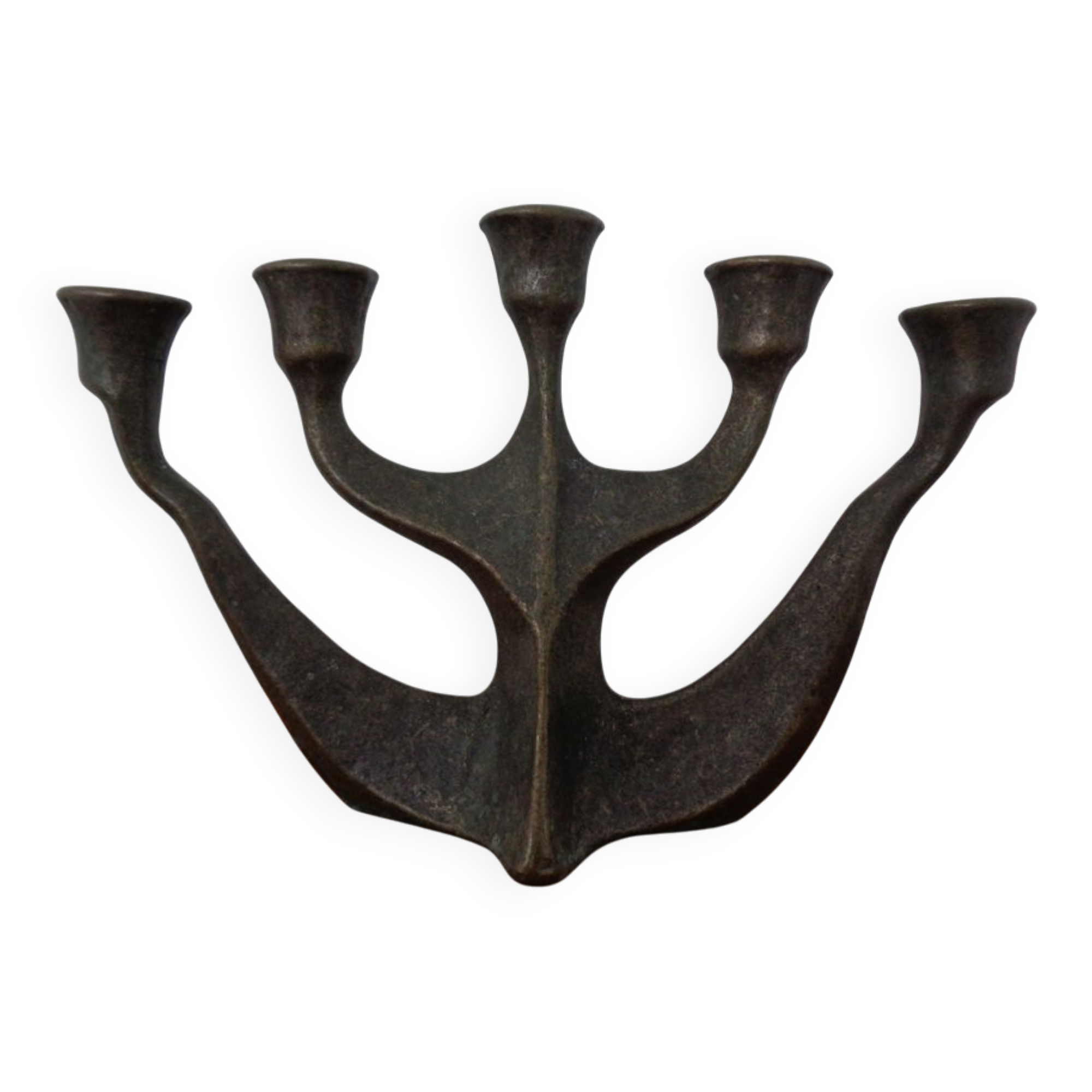 Brutalist Bronze Candleholder by Michael Harjes, 1960s