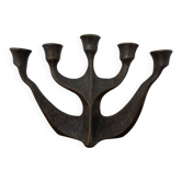 Brutalist Bronze Candleholder by Michael Harjes, 1960s