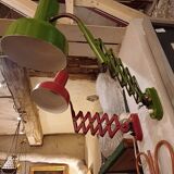 Pair of red and green Hala Zeist wall lights Dutch design 1960