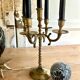 Five-branched brass candlestick