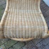 Rattan and bamboo rocking chair — Vintage bohemian style, 1970s