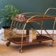 Desserte roulante vintage en laiton et teck – années 50