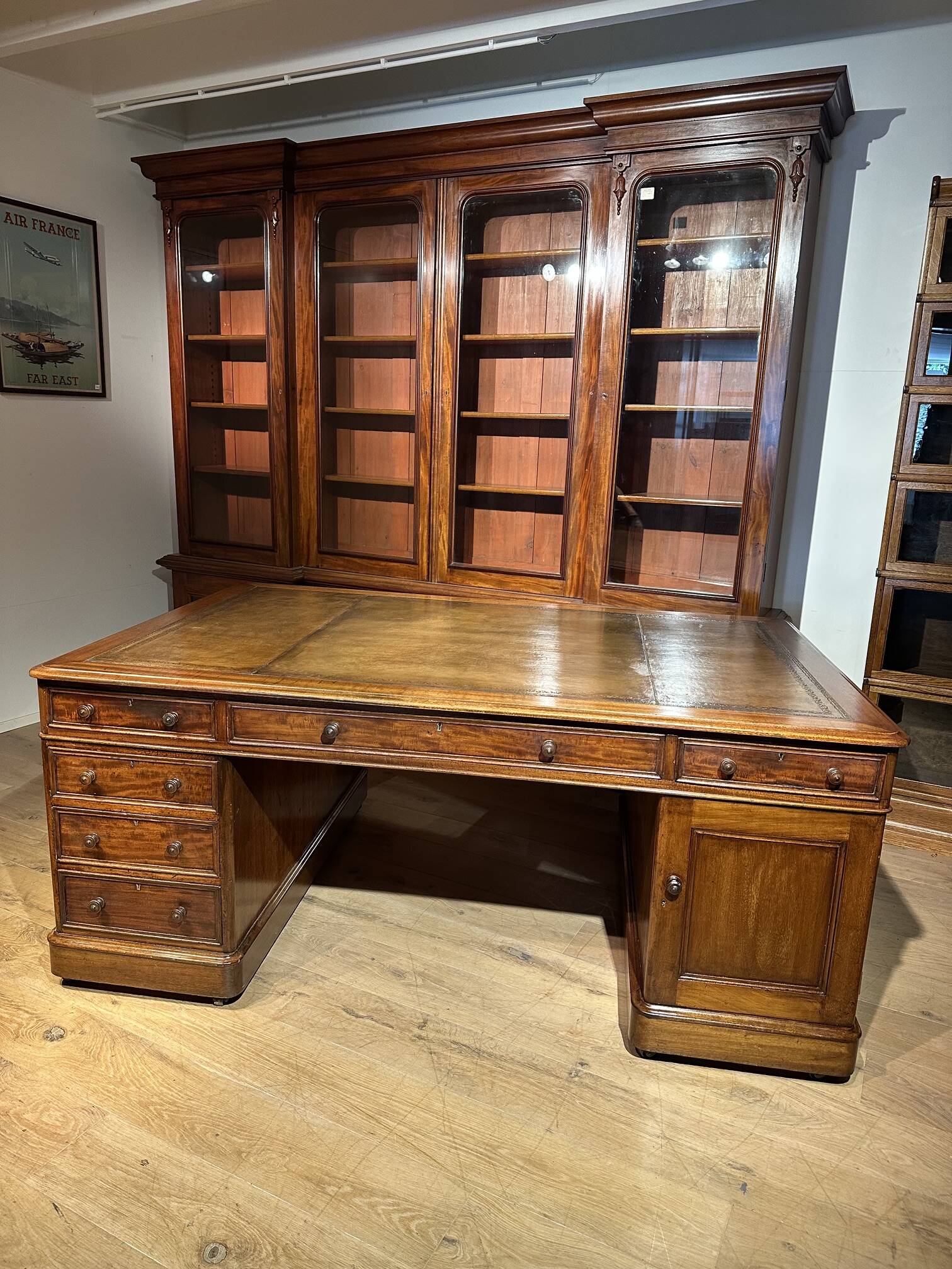 Large antique desk/partners desk