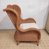 Wicker and rattan armchair