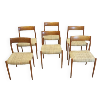 Set van 6 Niels O Möller stoelen model 77 'Dukkerup'