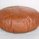 Pouf en cuir de couleur cognac 1960