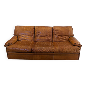 Canapé Vintage 3 places tout cuir, convertible