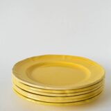 Set of 5 Badonviller chick yellow dinner plates 1960