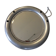 Vintage bright round bathroom mirror in metal
