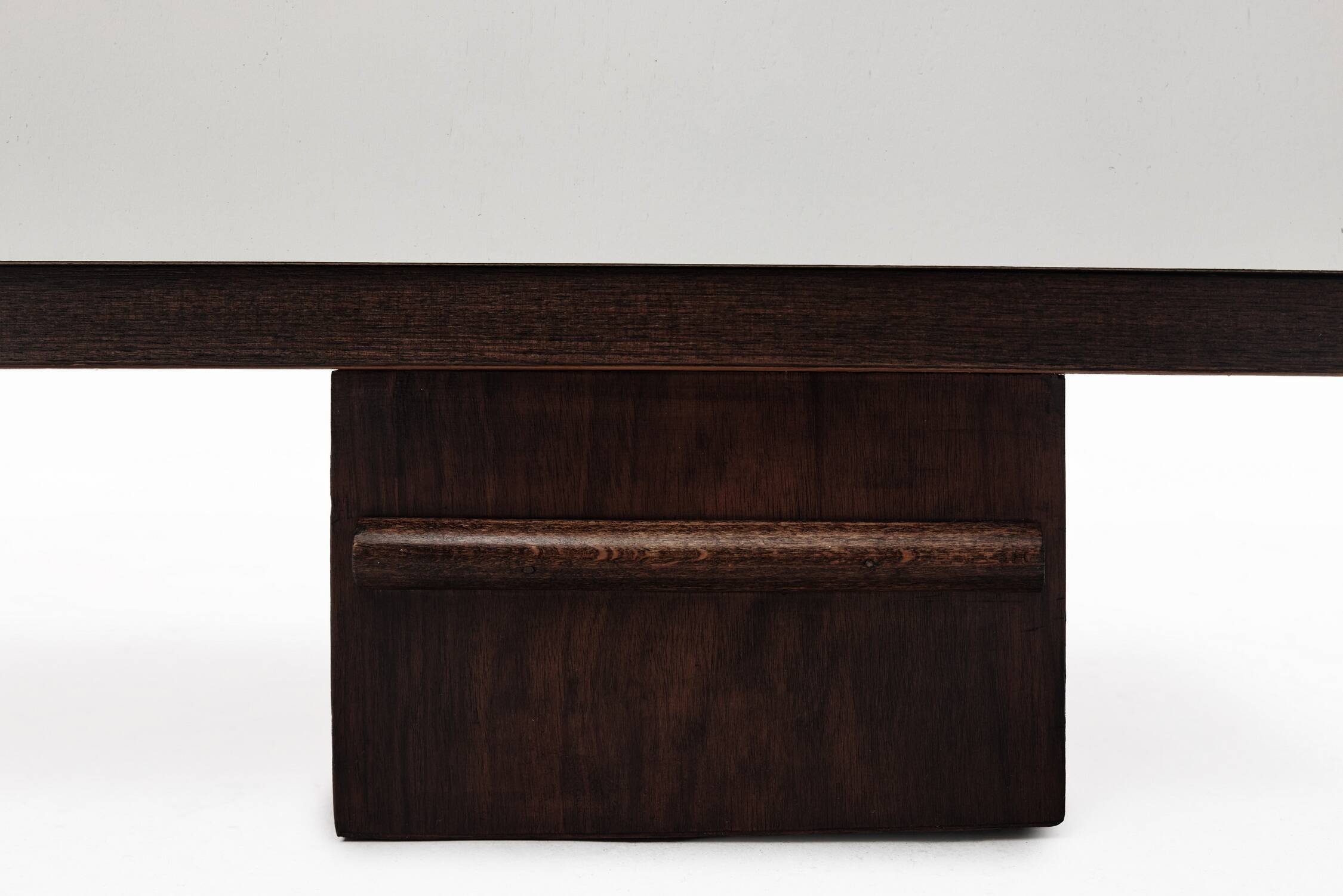 1950s Vintage Sideboard, Modernist, Walnut, Geometric Op Art Pattern