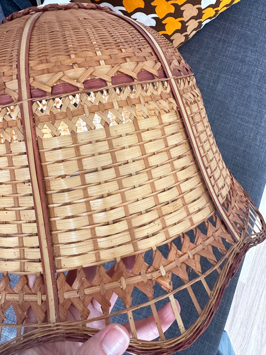 Vintage wicker pendant light