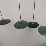 Enameled sheet metal pendant lights