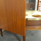 Fineer dressoir met draaibare bar en lades, barkast