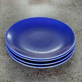 Set of 4 blue plates, Hoganas Keramik, Sweden