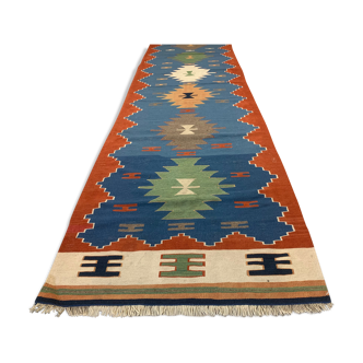 Tapis turc étroit kilim runner 327x85 cm