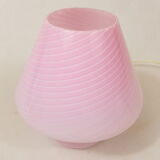 Lamp glass of Murano Venini spiral pink and white