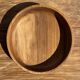 Bowl, cut or presentation plate in monoxyle teak D21 H5
