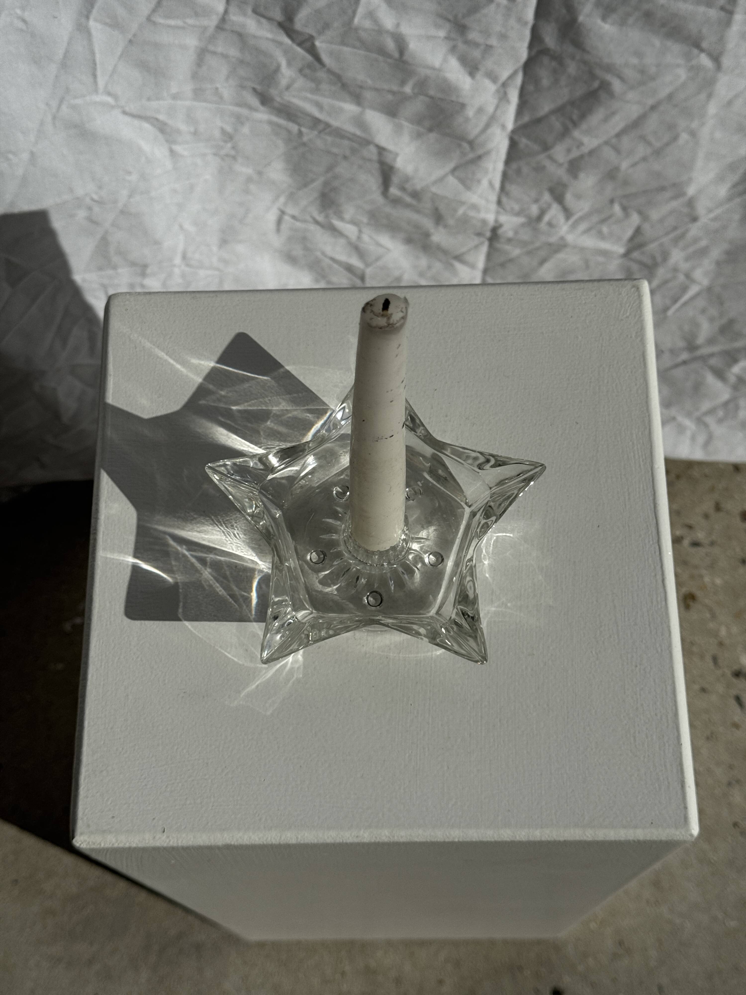 Vintage glass star candle holder D13