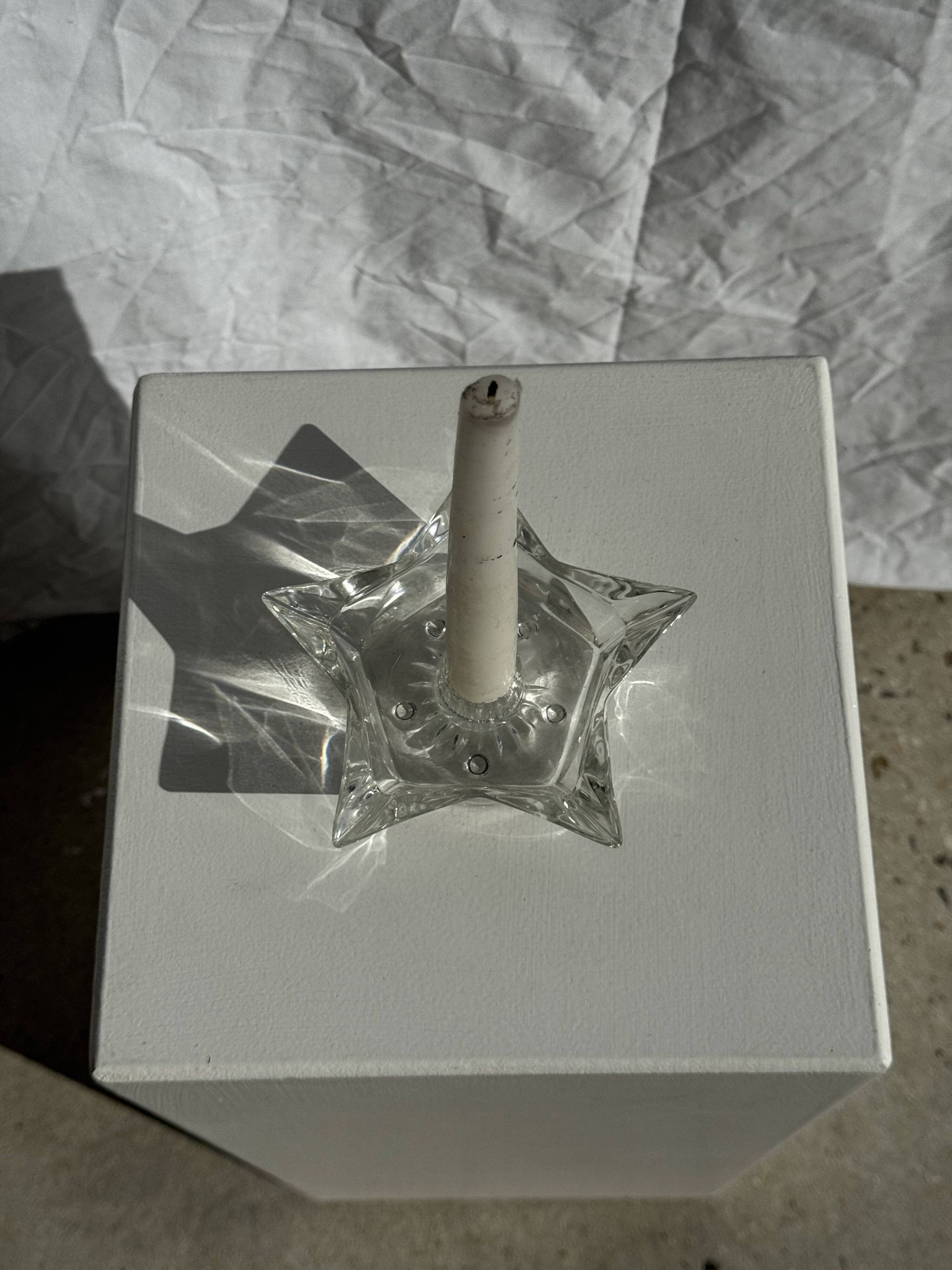 Bougeoir étoile en verre vintage D13
