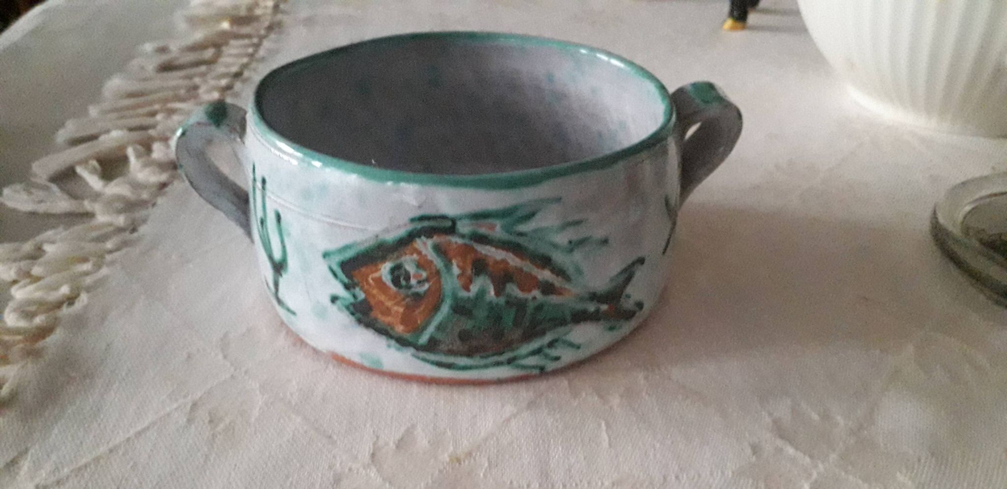 Vintage Vallauris catchall signed H Pittari
