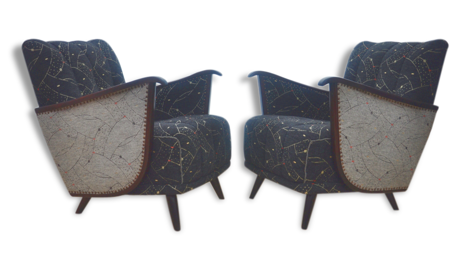 1/2 very beautiful original chairs from the 1950s wings of bald mice