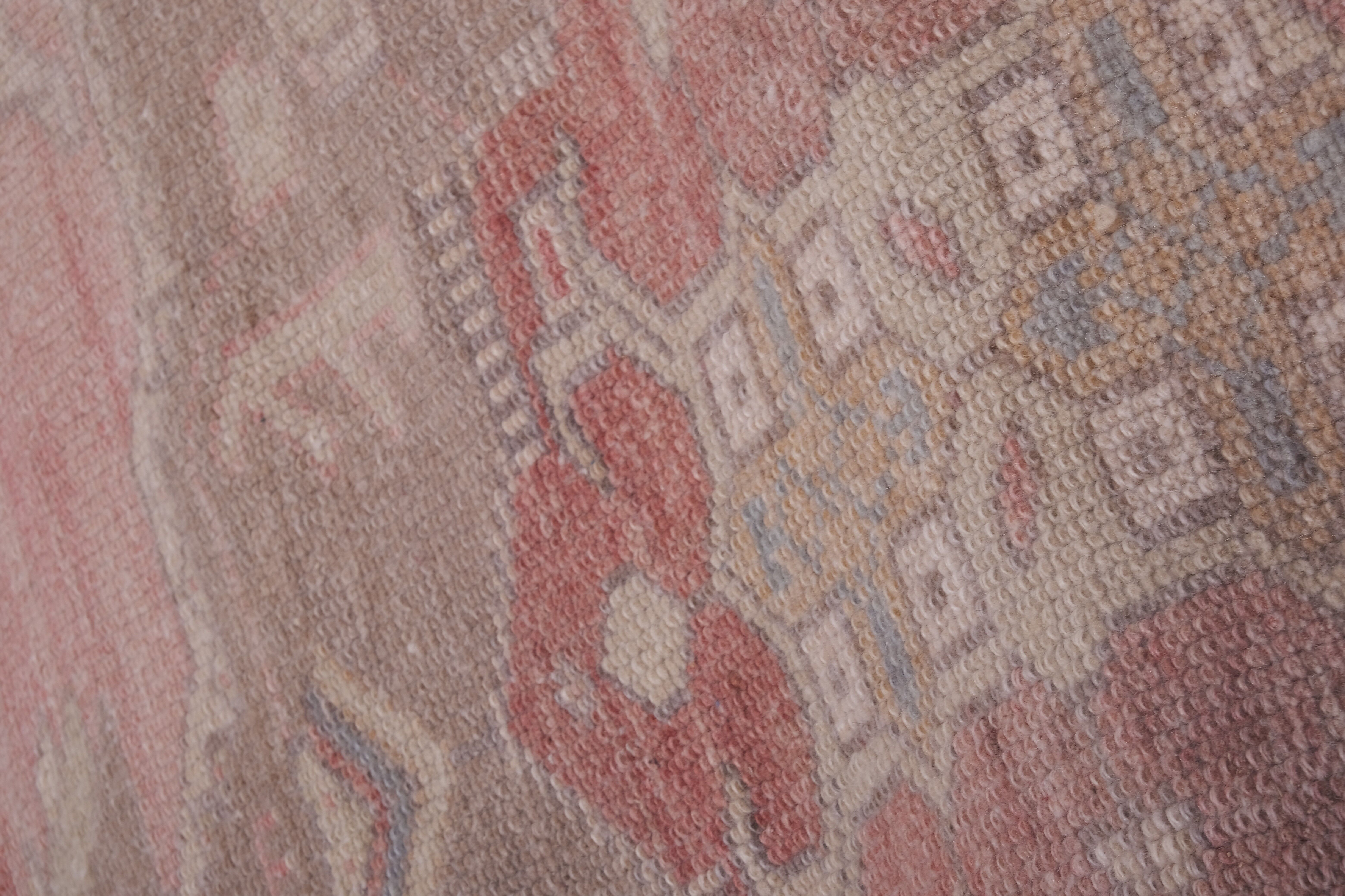 Vintage Turkish rug from Oushak, hand-woven 100x353 cm