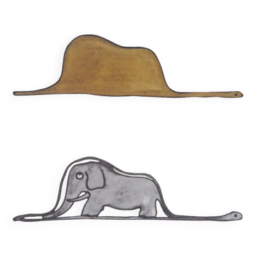 Lithograph by Antoine de Saint-Exupéry: the elephants of the prince, 2022