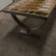 Ceramic coffee table and brushed steel Roche Bobois design Gregorieff 70s, 108x47cm