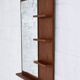Scandinavian wooden mirror with integrated shelves
