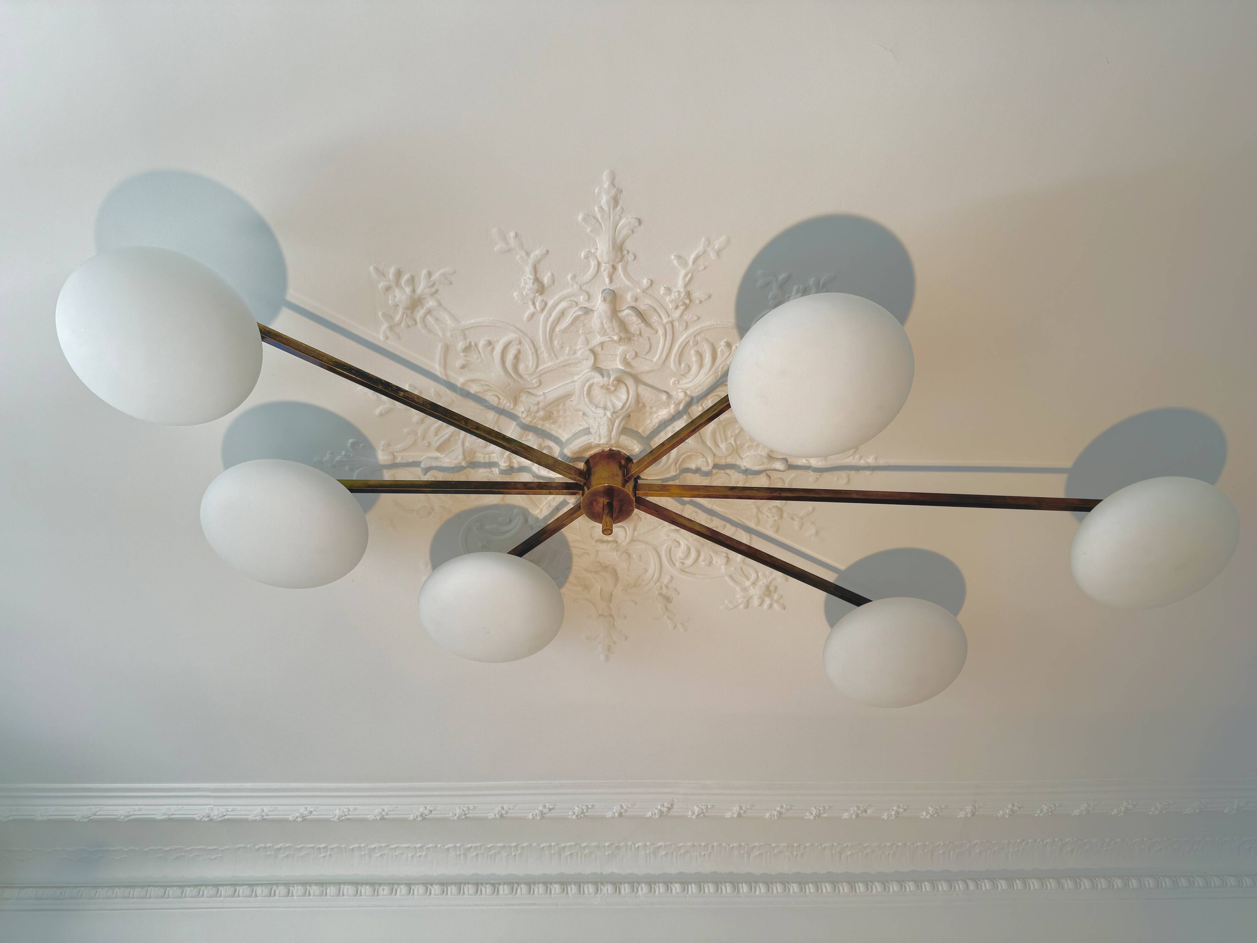 Angelo Lelii lustre plafonnier modèle 6 lune édition arredoluce