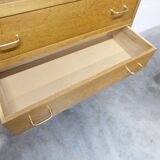 3-drawer chest with splayed legs, 1960s, honey color