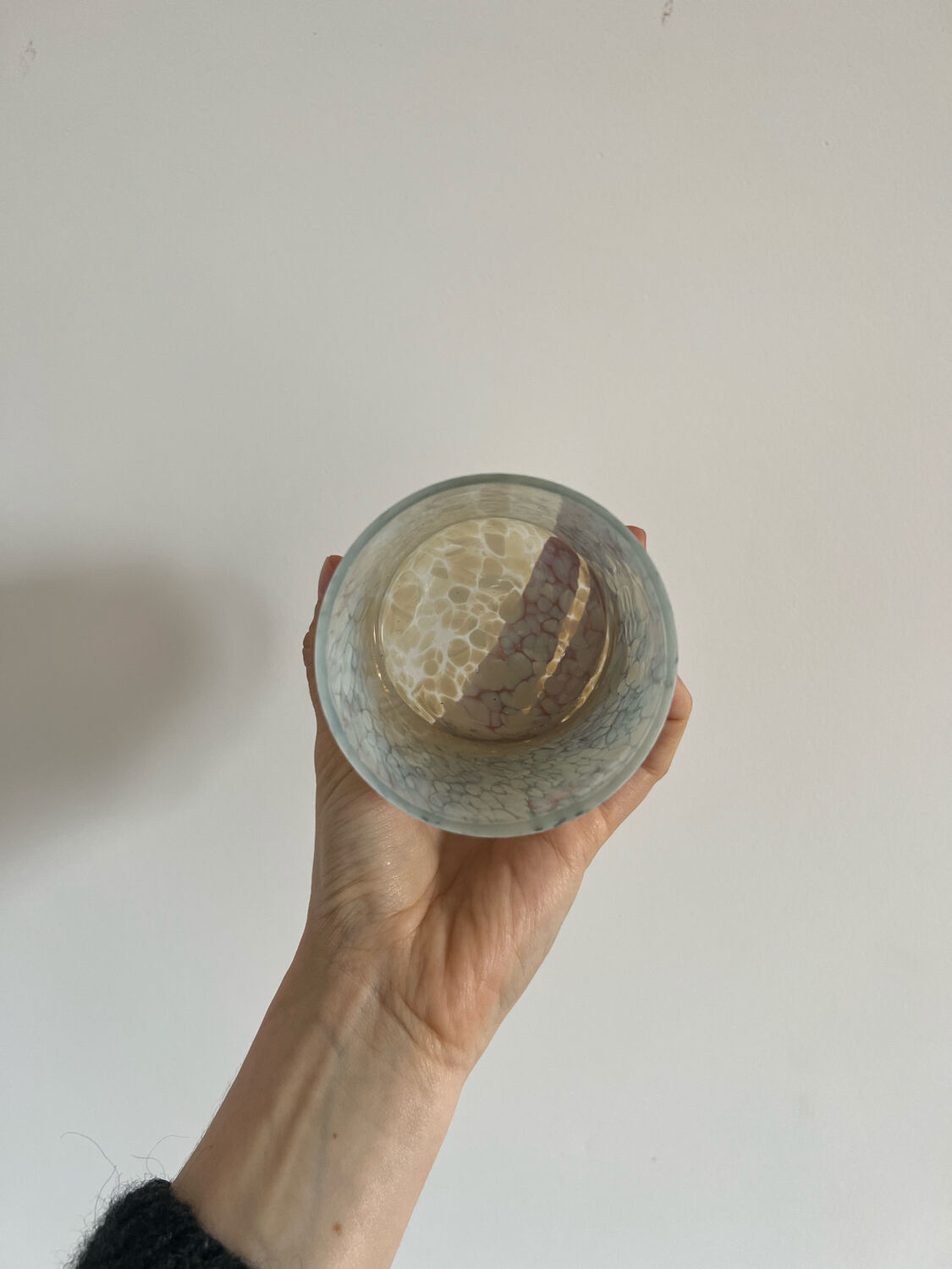 Set of two designer glass candle holders