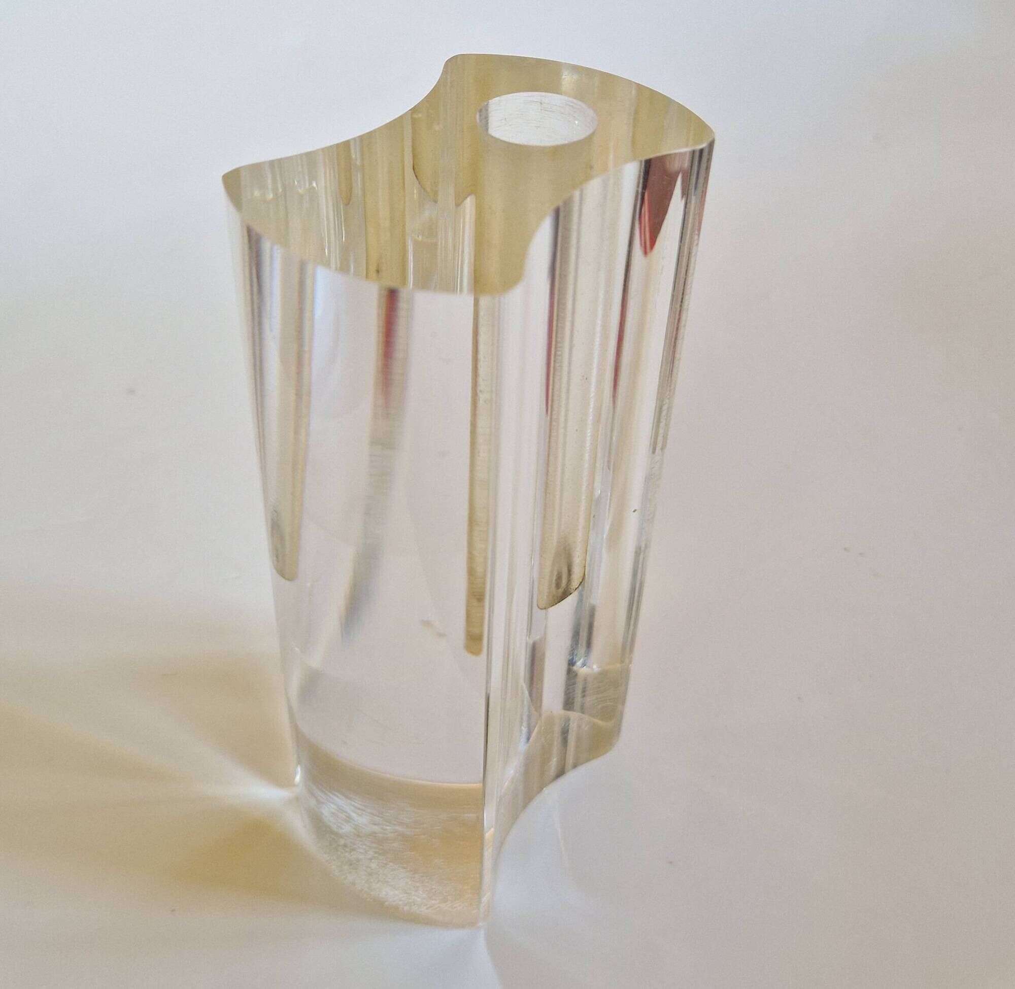 Lucite soliflore vase guzzini eo vintage 1970