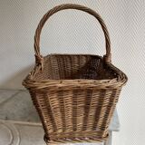 Panier rectangulaire osier ancien