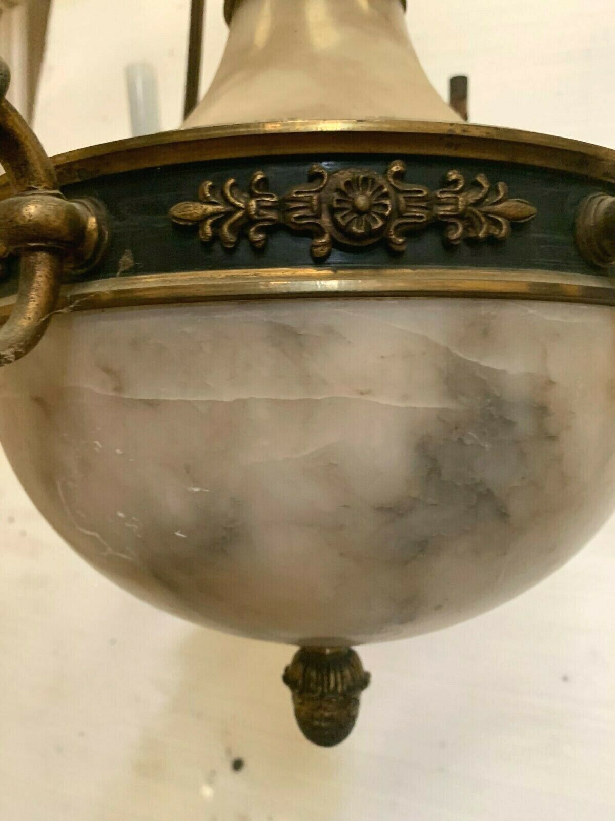 19th century Bronze and Alabaster Empire Lustre Napoleon III