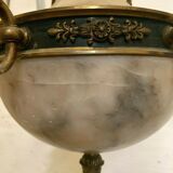 Lustre empire en bronze et albâtre XIX siècle Napoléon III