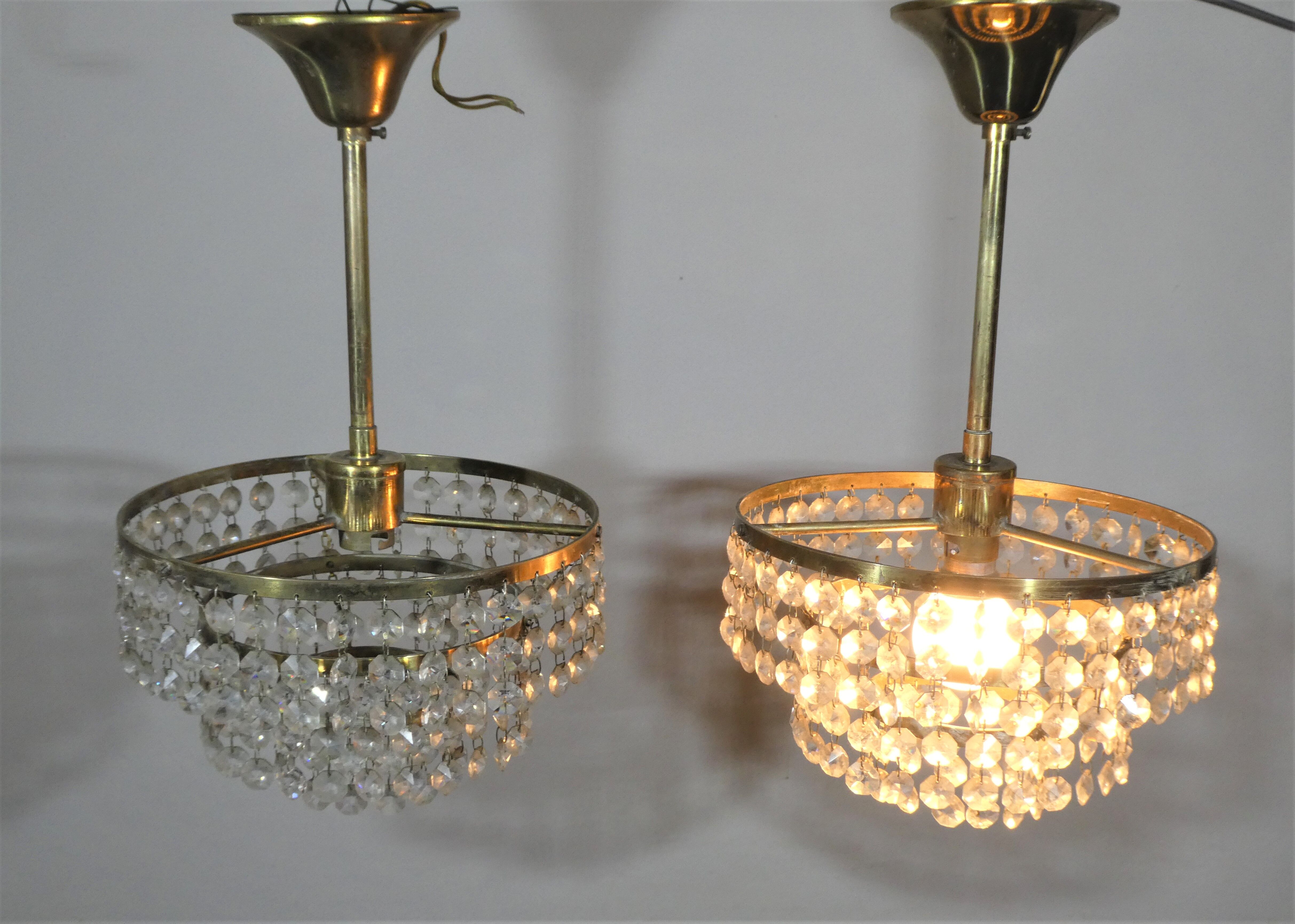 Lot de 2 lustres art déco