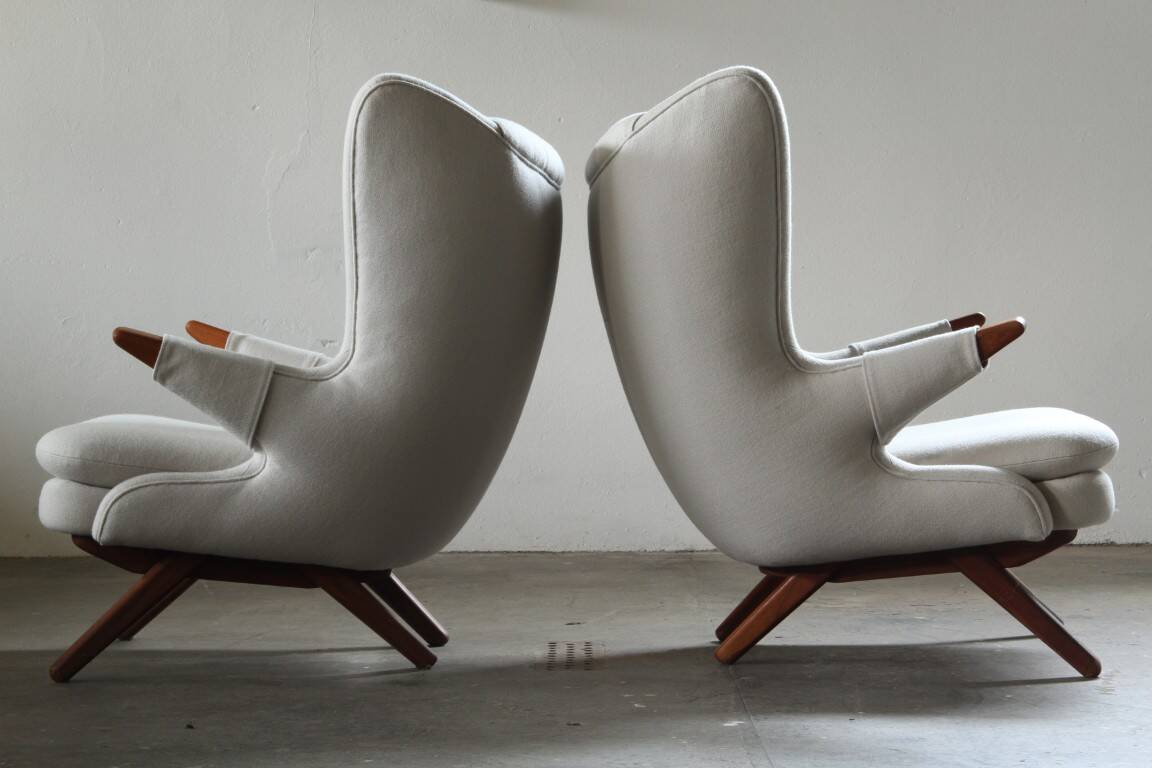 Pair of vintage Svend Skipper “Model 91” lounge chairs, Denmark, 1960s