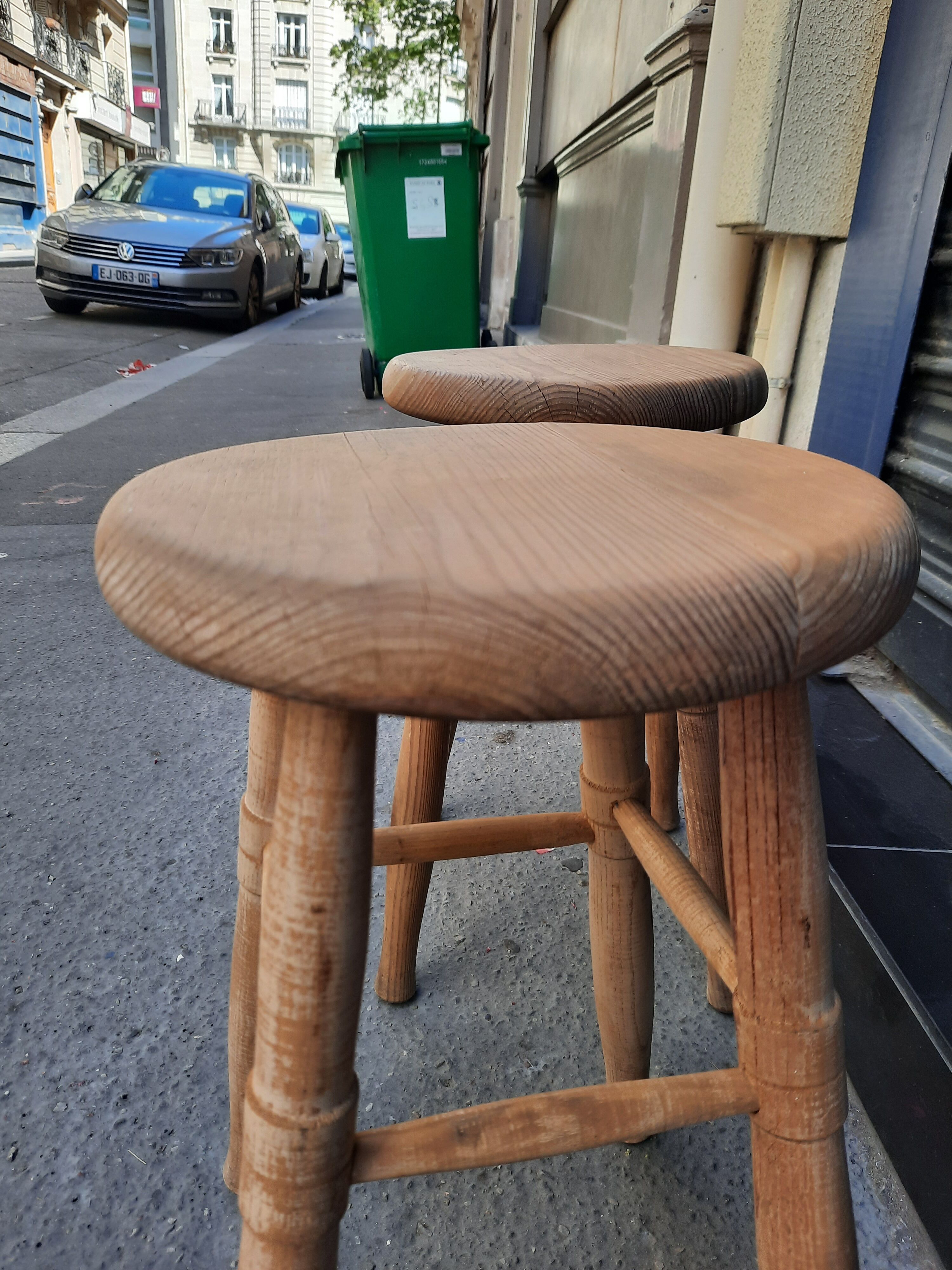 Pair of wooden stools