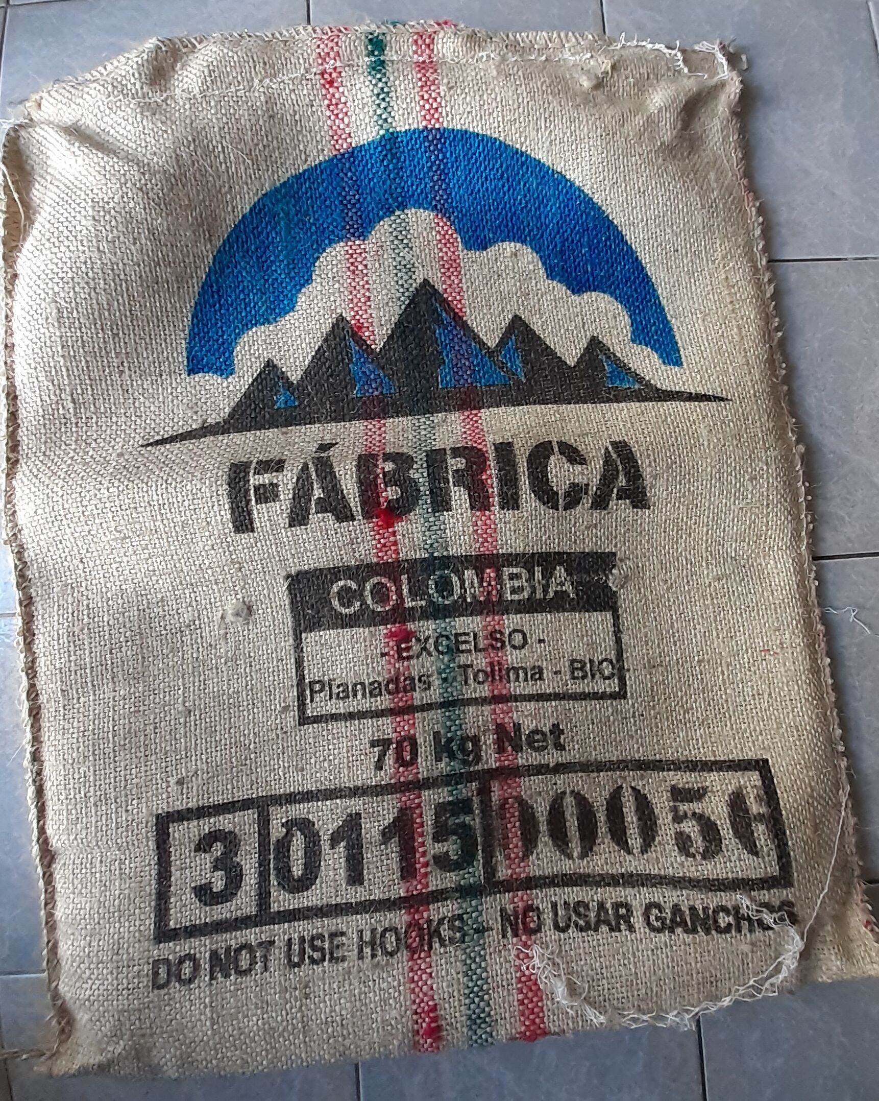 Coffee burlap bag colombia fabrica