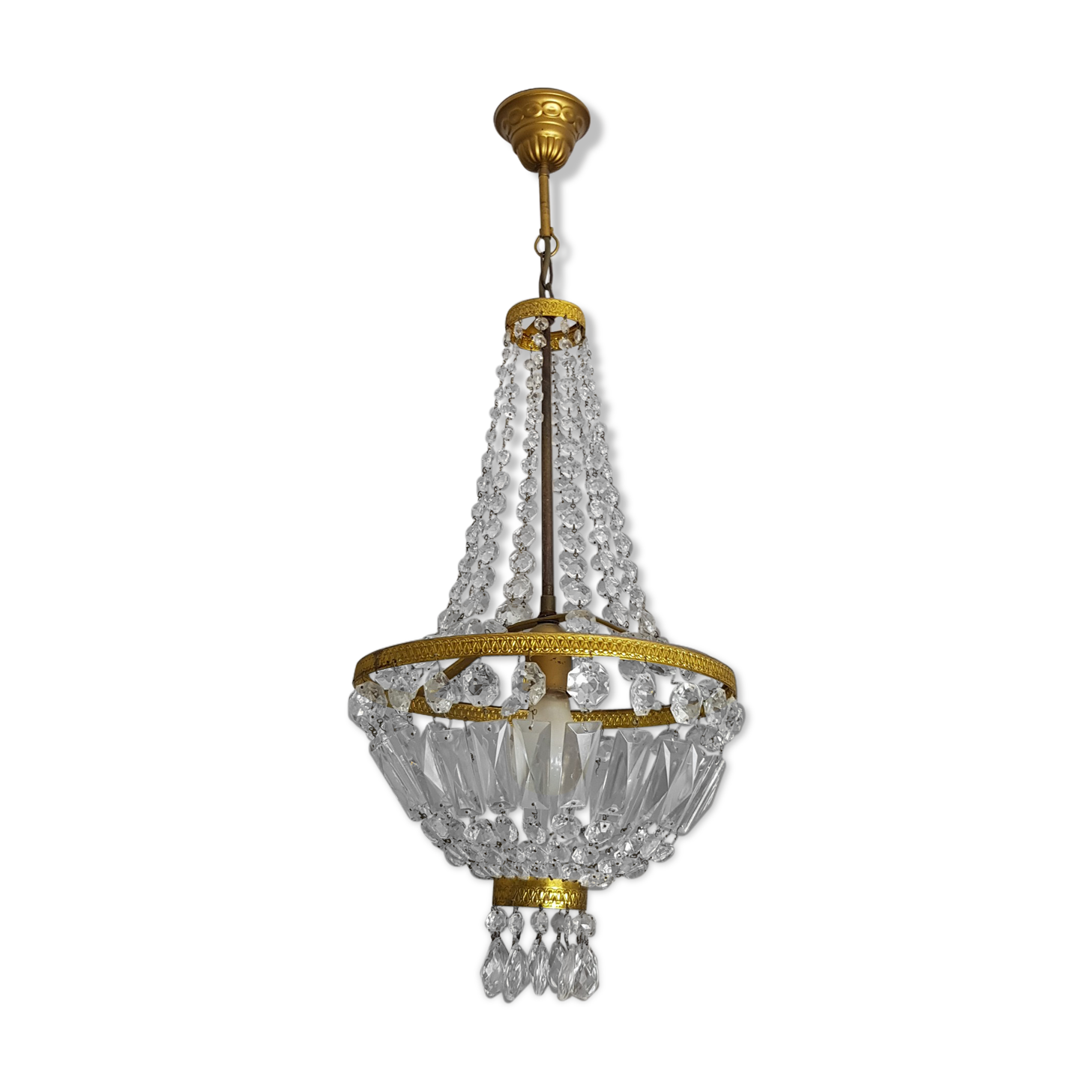 Basket chandelier with stamps