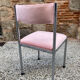 Chaise chrome et velours rose